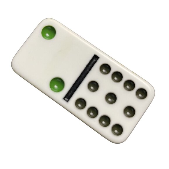 Double Twelve Dominoes Replacement Tile 2 11 Color Dot mq - Picture 2 of 3